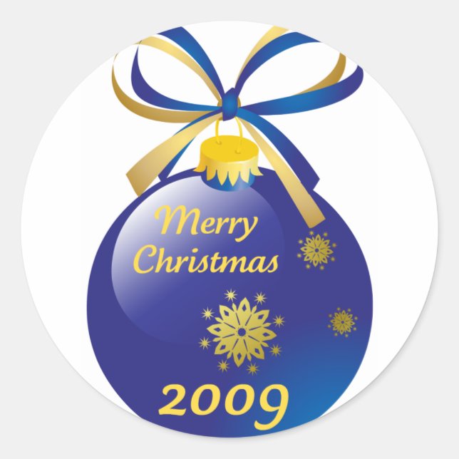 Merry Christmas 2009 Classic Round Sticker (Front)