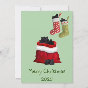 Merry Christmas 2020 Covid Coal in Stockings Holiday Card