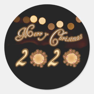Merry Christmas 2020 in times of Corona! Classic Round Sticker