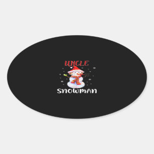 Merry Christmas 2020 Uncle Snowman In Mask Pajama Oval Sticker