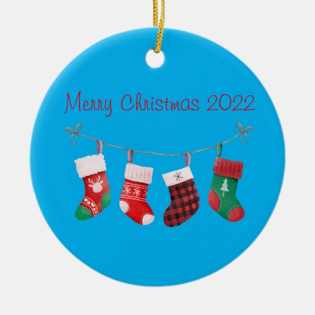 merry christmas 2022 ceramic tree decoration (Front)