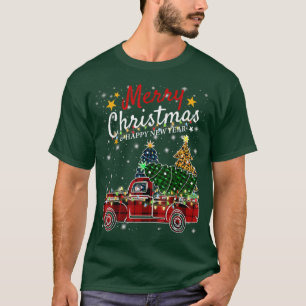 Merry Christmas 2022 Leopard Buffalo Red Plaid Xma T-Shirt