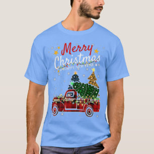 Merry Christmas 2022 Leopard Buffalo Red Plaid Xma T-Shirt