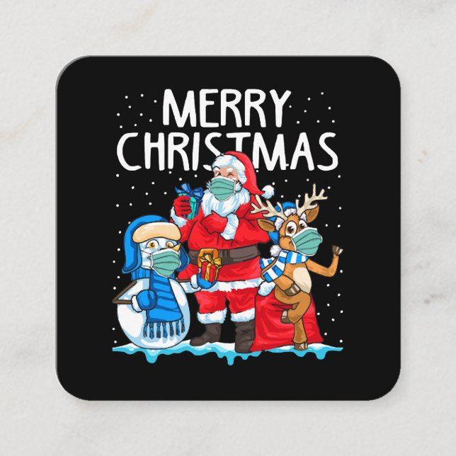 Merry Christmas 2023 Square Business Card (Front)