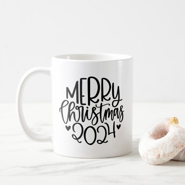 Merry Christmas 2024 Coffee Mug (With Donut)
