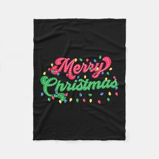 Merry Christmas 2024 Family Matching Christmas Lig Fleece Blanket (Front)