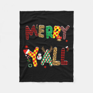 Merry Christmas 2024 Family Matching Christmas Lig Fleece Blanket