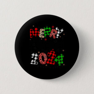 Merry Christmas 2024 Santa Hat Matching Family Paj 6 Cm Round Badge