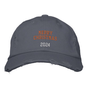Merry Christmas 2024 Stylish Scotland Blue Colour Embroidered Hat