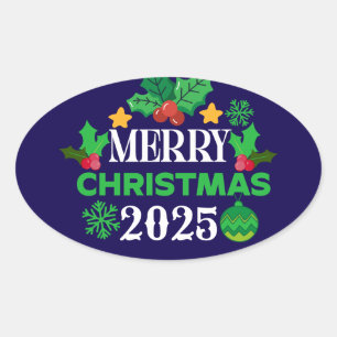 Merry Christmas 2025-86303 Oval Sticker