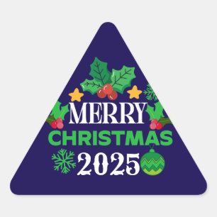 Merry Christmas 2025-86303 Triangle Sticker