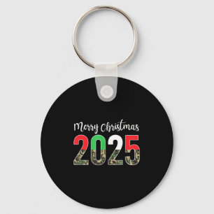 Merry Christmas 2025 Camouflage Camo Xmas For Men Key Ring
