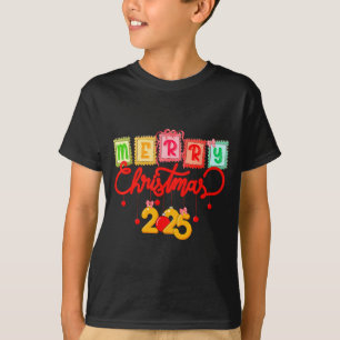 Merry Christmas 2025 Coquette Bow Matching Family T-Shirt