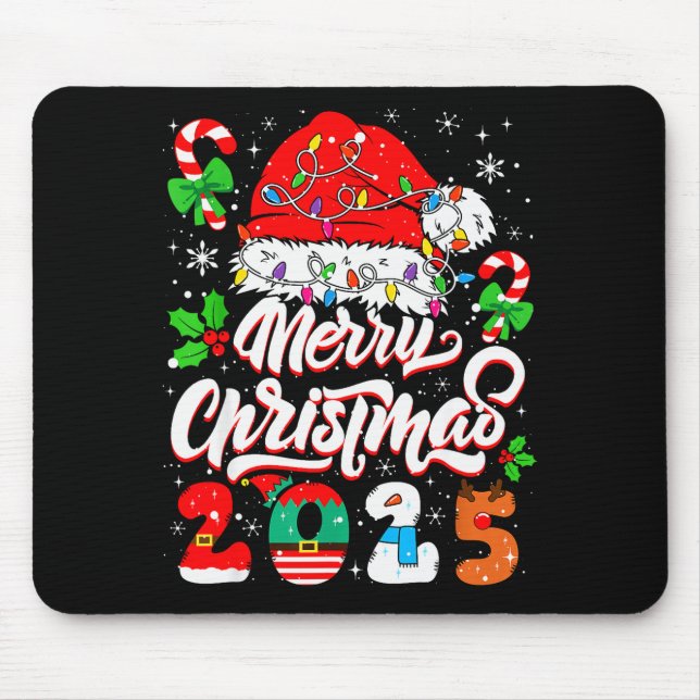 Merry Christmas 2025 Family Matching Pajamas Xmas  Mouse Mat (Front)