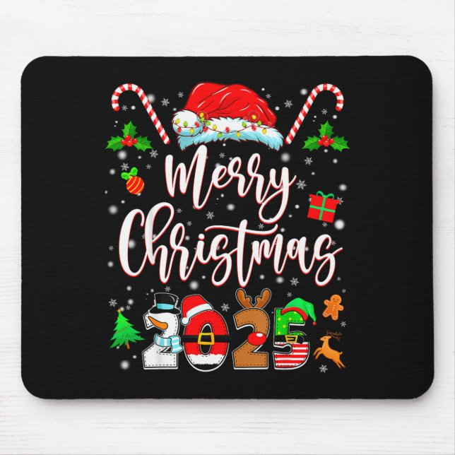 Merry Christmas 2025 Family Matching Pajamas Xmas  Mouse Mat (Front)
