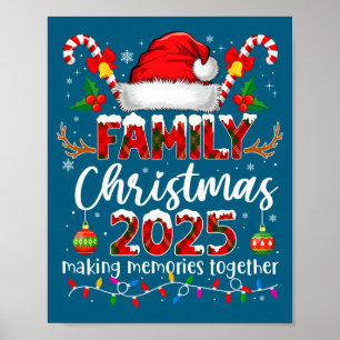 Merry Christmas 2025 Family Matching Pajamas Xmas Poster