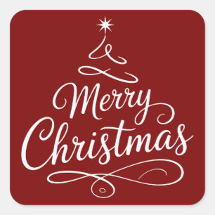 Merry Christmas 2025 Gift Funny Xmas Holiday Square Sticker