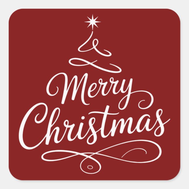Merry Christmas 2025 Gift Funny Xmas Holiday Square Sticker (Front)
