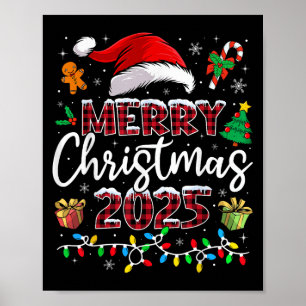 Merry Christmas 2025 Santa Elf Funny Family Matchi Poster