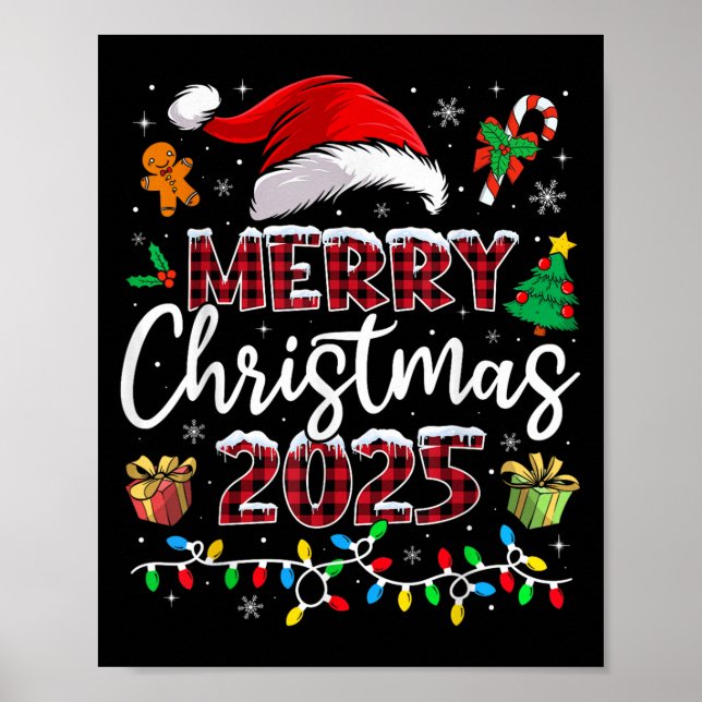Merry Christmas 2025 Santa Elf Funny Family Matchi Poster (Front)