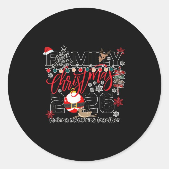 Merry Christmas 2026 Women, Men Shirt  Classic Round Sticker (Front)