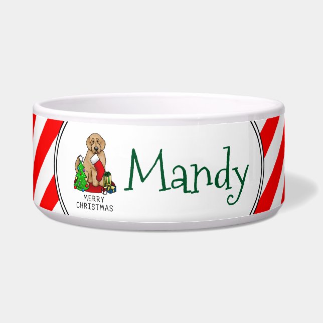 Merry Christmas 2 Goldendoodle (golden red) Cute (Front)