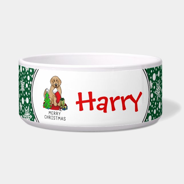 Merry Christmas 2 Goldendoodle (golden red) Cute (Front)