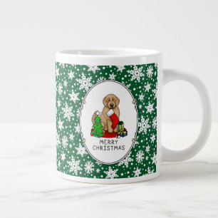 Merry Christmas 2 Goldendoodle (golden red) Cute Large Coffee Mug