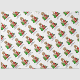 Merry Christmas 2 Goldendoodle (golden red) Cute Tissue Paper