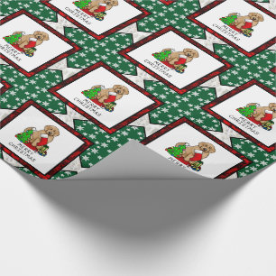 Merry Christmas 2 Goldendoodle (golden red) Cute Wrapping Paper