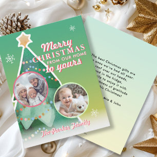 Merry Christmas! 2 Photo, Christmas Tree Holiday Card