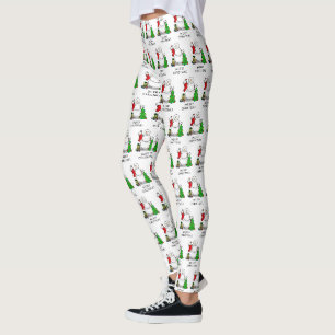 Merry Christmas 2 Tree Stocking Snowman Leggings