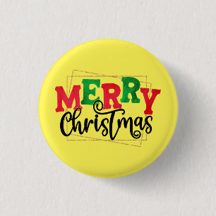 Merry Christmas  3 Cm Round Badge