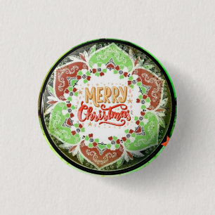 Merry Christmas 3 Cm Round Badge
