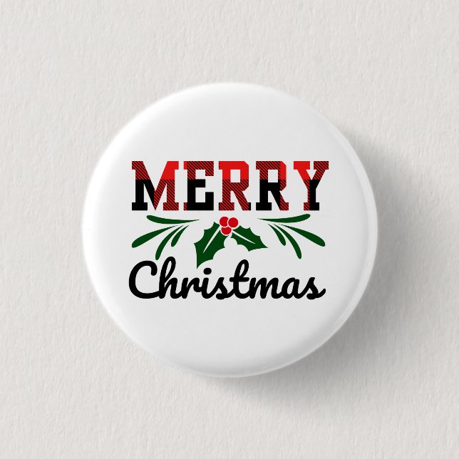 Merry Christmas 3 Cm Round Badge (Front)