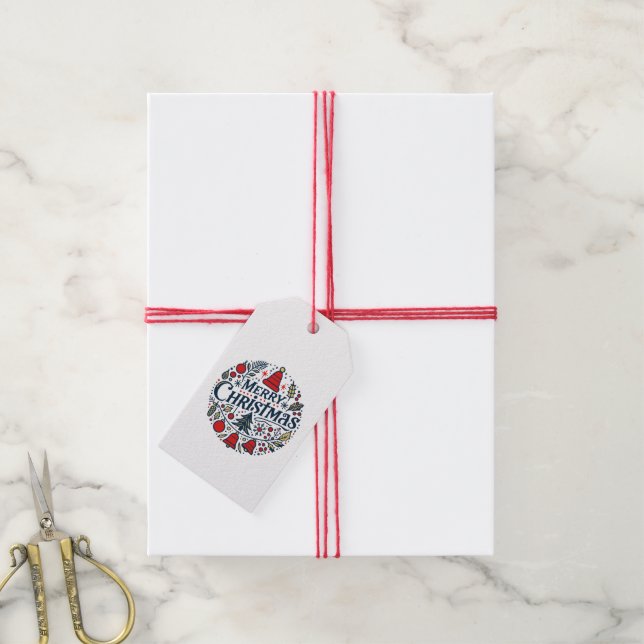 Merry Christmas 3 Gift Tags (With Twine)