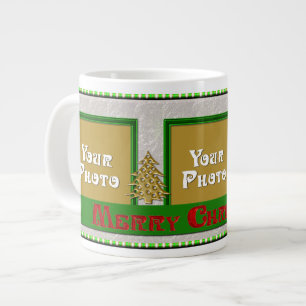 Merry Christmas 3-Photo Coffee Mug Green
