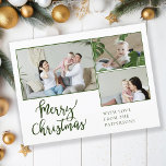 Merry Christmas! 3- Photo  Holiday Postcard<br><div class="desc">Merry Christmas! Customer specific, 3- photo holiday postcard.</div>