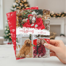 Merry Christmas 3 Photo Red