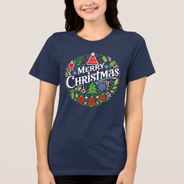 Merry Christmas 3 Tri-Blend Shirt (Front)