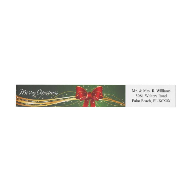 Merry Christmas 44 Wraparound Address Label (Individual)