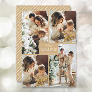 Merry Christmas 4 Photo Collage Holiday Card