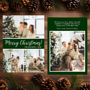 Merry Christmas 4 Photo Flat Holiday Card