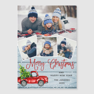 Merry Christmas 4 PHOTO Holiday Magnetic Card