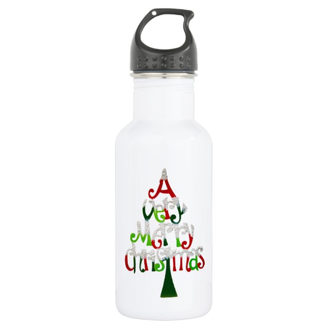 Merry Christmas 532 Ml Water Bottle (Front)