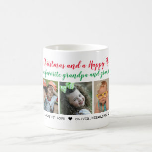 Merry Christmas 5 Photo Collage Grandparents Coffee Mug