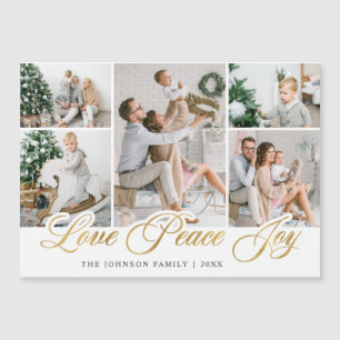 Merry Christmas 5 PHOTO Greeting Magnetic Card