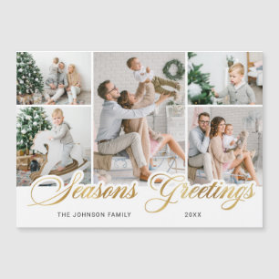 Merry Christmas 5 PHOTO Greeting Magnetic Card