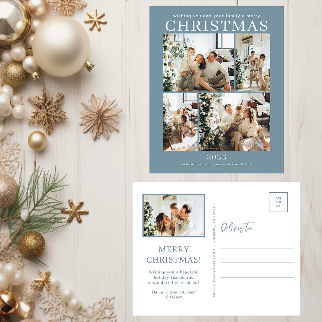 Merry Christmas 5 Photo  Holiday Postcard (Creator Uploaded)