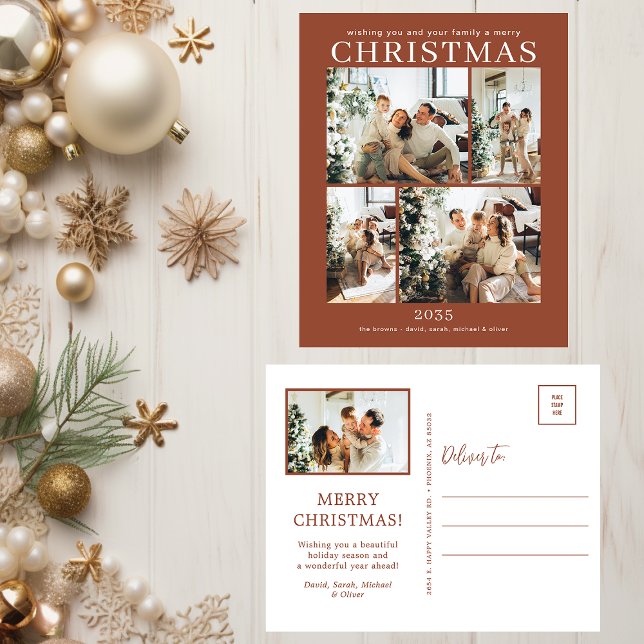 Merry Christmas 5 Photo  Holiday Postcard (Creator Uploaded)
